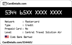 Card Details: 534465