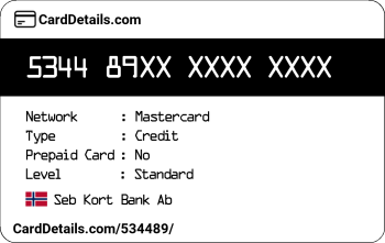 Card Details: 534489