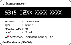 Card Details: 534502