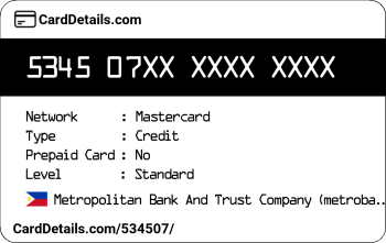 Card Details: 534507