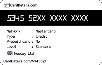 Card Details: 534552