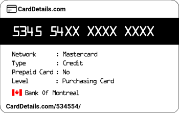 Card Details: 534554