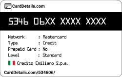 Card Details: 534606