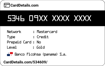 Card Details: 534609