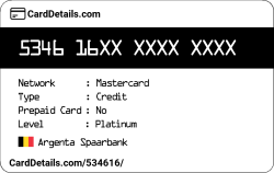 Card Details: 534616