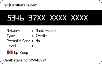 Card Details: 534637