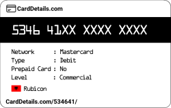 Card Details: 534641