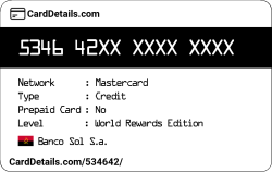 Card Details: 534642