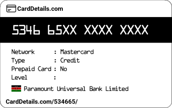 Card Details: 534665