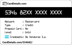 Card Details: 534682