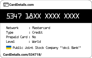 Card Details: 534718