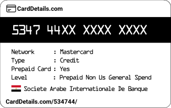 Card Details: 534744