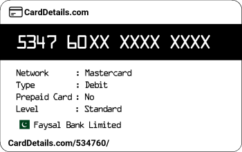 Card Details: 534760