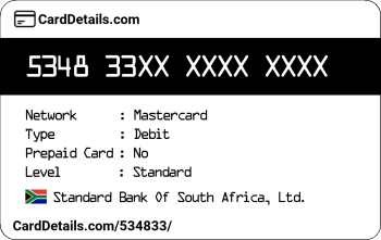 Card Details: 534833