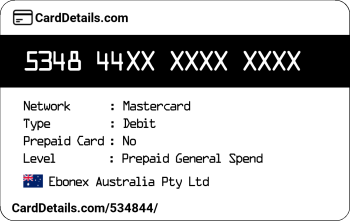 Card Details: 534844