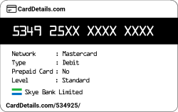 Card Details: 534925