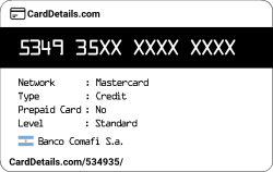 Card Details: 534935