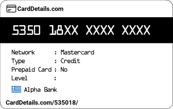 Card Details: 535018