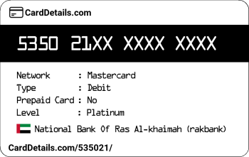 Card Details: 535021