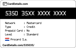 Card Details: 535035