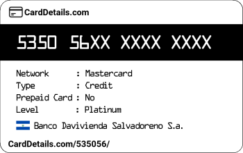 Card Details: 535056