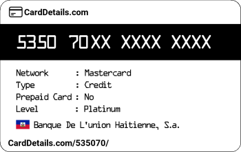 Card Details: 535070