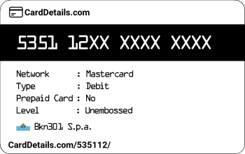 Card Details: 535112
