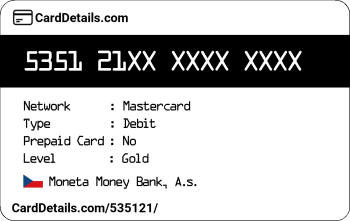 Card Details: 535121