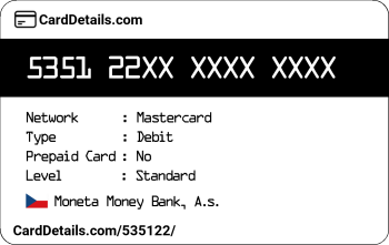 Card Details: 535122