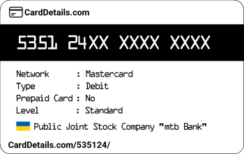 Card Details: 535124