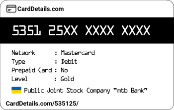 Card Details: 535125