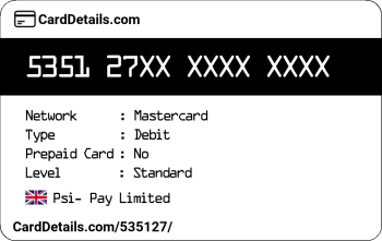 Card Details: 535127