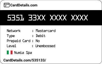 Card Details: 535133