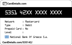 Card Details: 535142