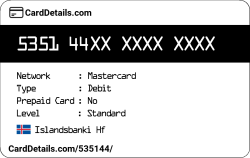 Card Details: 535144