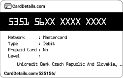 Card Details: 535156