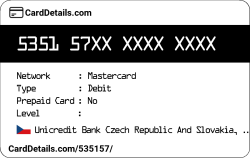 Card Details: 535157