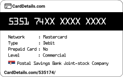 Card Details: 535174