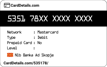 Card Details: 535178