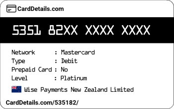 Card Details: 535182