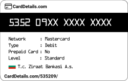 Card Details: 535209