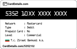 Card Details: 535210
