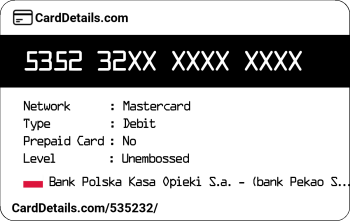 Card Details: 535232