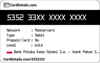 Card Details: 535233