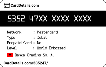 Card Details: 535247