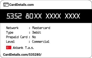 Card Details: 535280