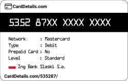 Card Details: 535287