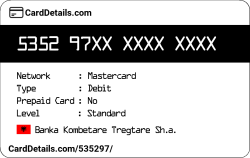 Card Details: 535297