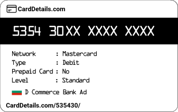 Card Details: 535430
