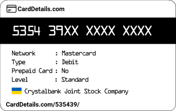 Card Details: 535439